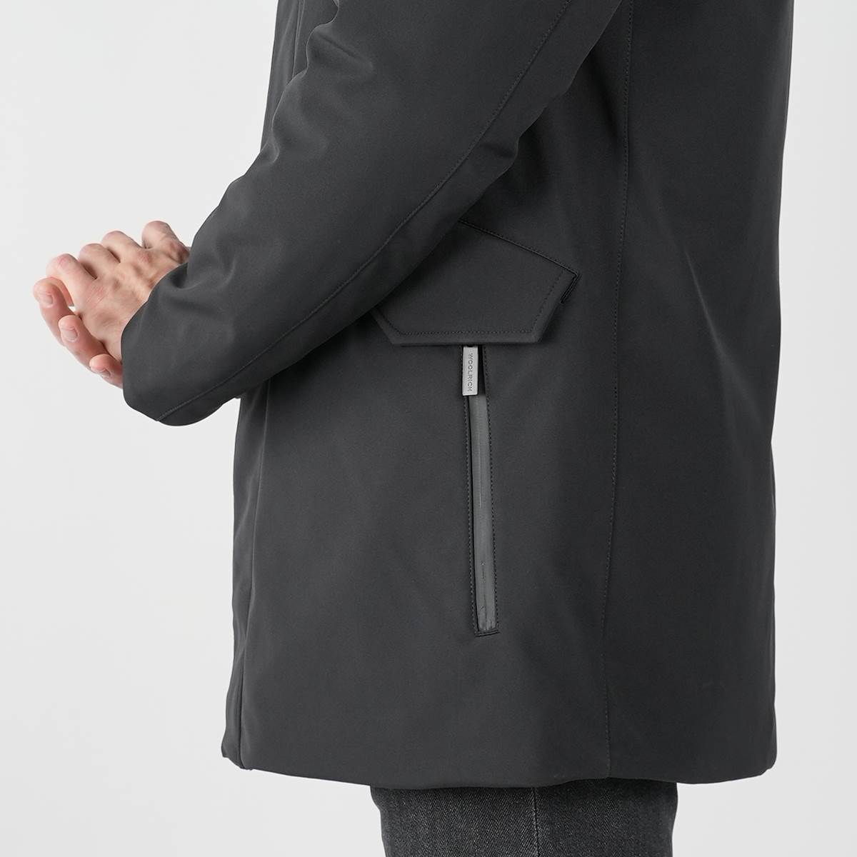Woolrich Black Pl Barrow Mac Soft Shell Coat