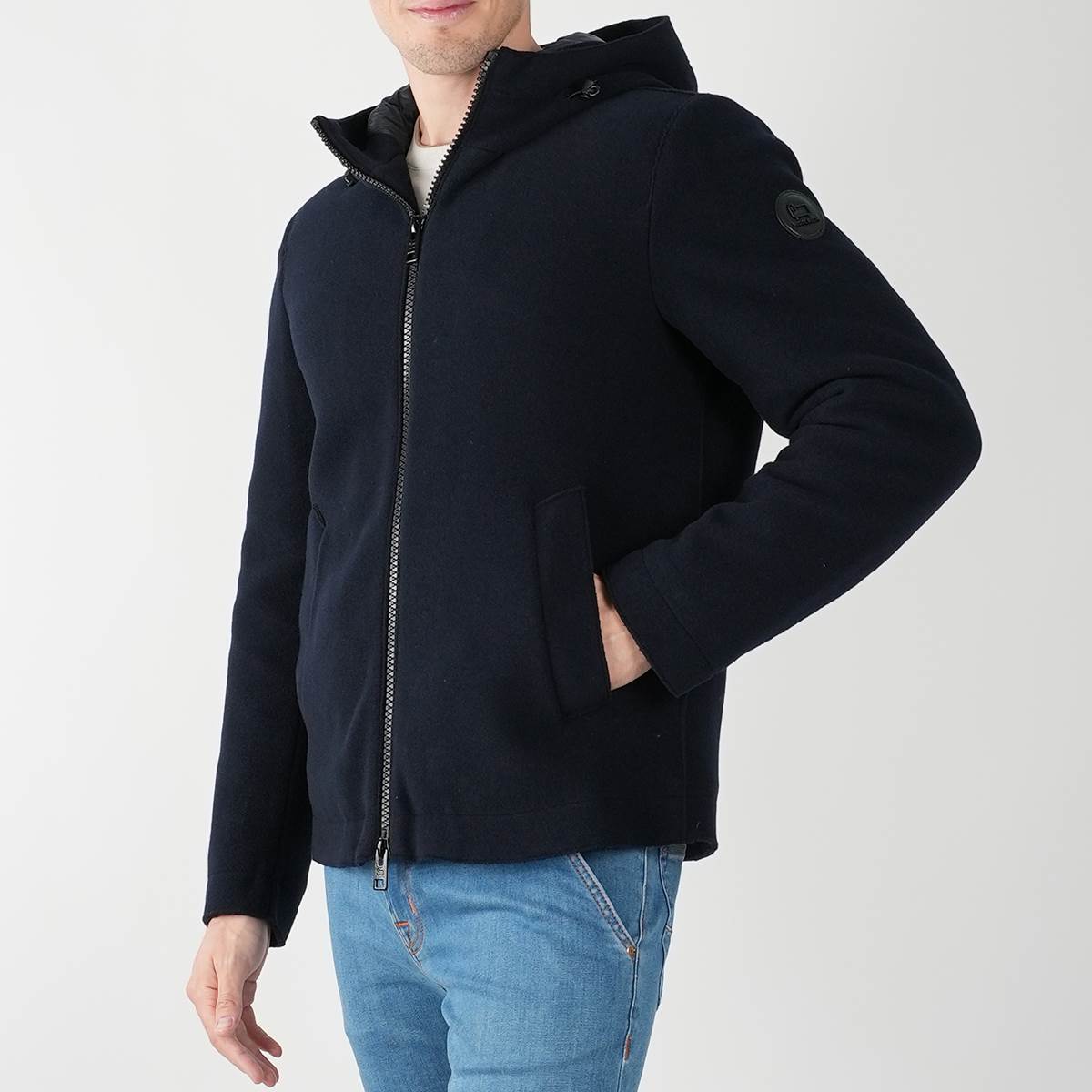 Woolrich Blue Wool Pa Pacific Coat