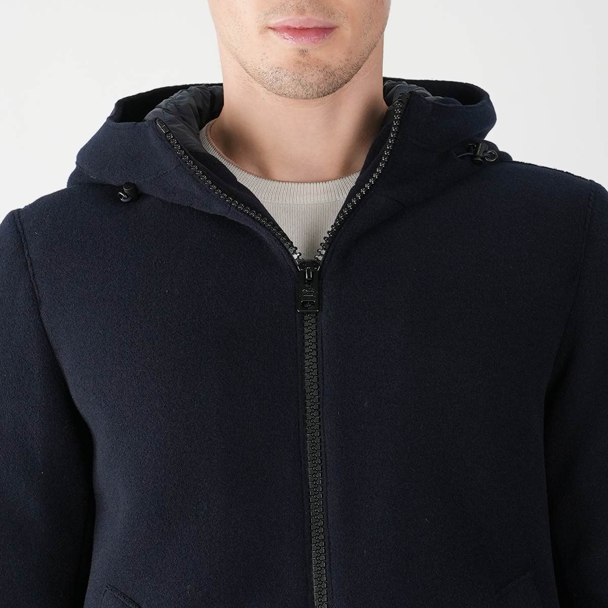 Woolrich Blue Wool Pa Pacific Coat
