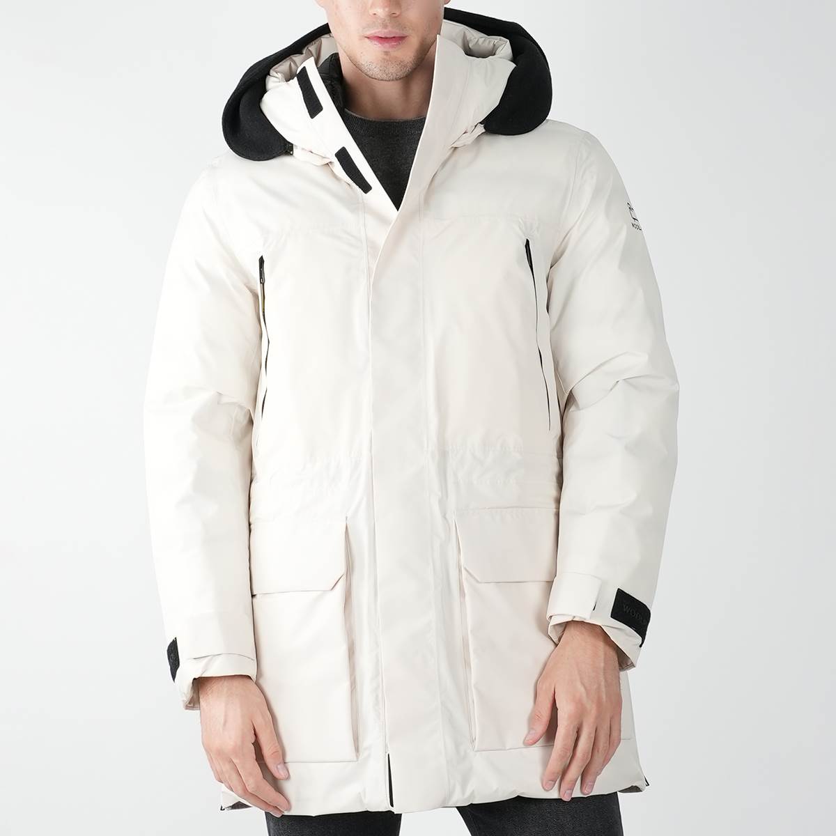 Woolrich White Pl Pertex Long Parka Coat