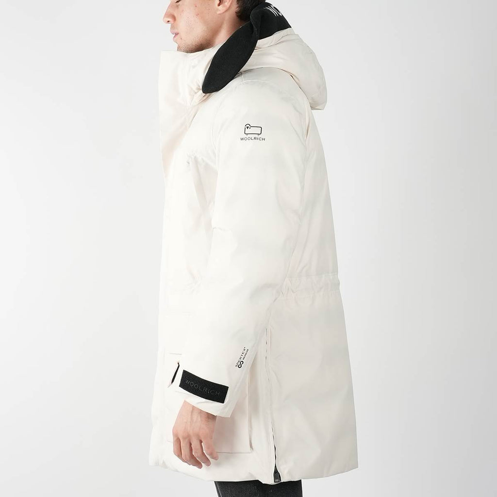 Woolrich White Pl Pertex Long Parka Coat