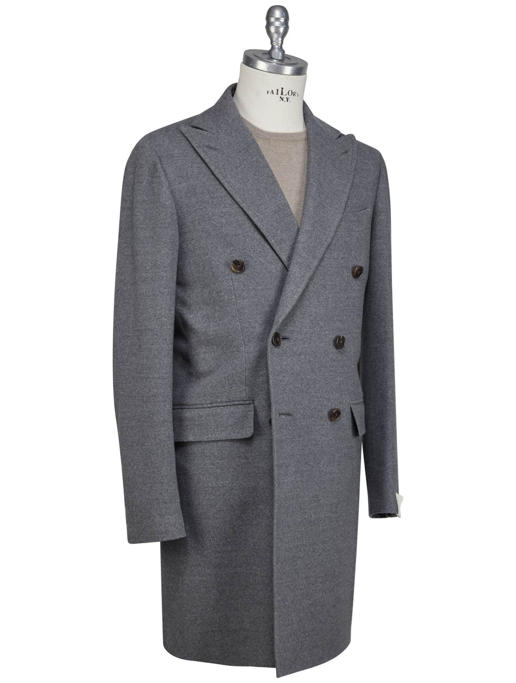Luigi Borrelli Luigi Borrelli Gray Virgin Wool Overcoat Gray 001