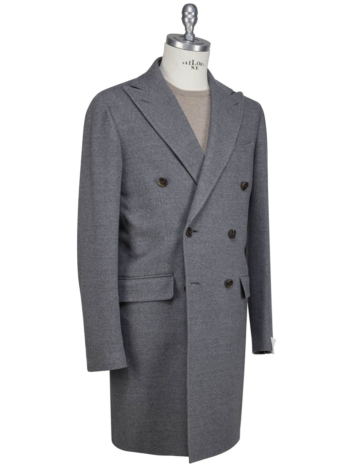 Luigi Borrelli Luigi Borrelli Gray Virgin Wool Overcoat Gray 001