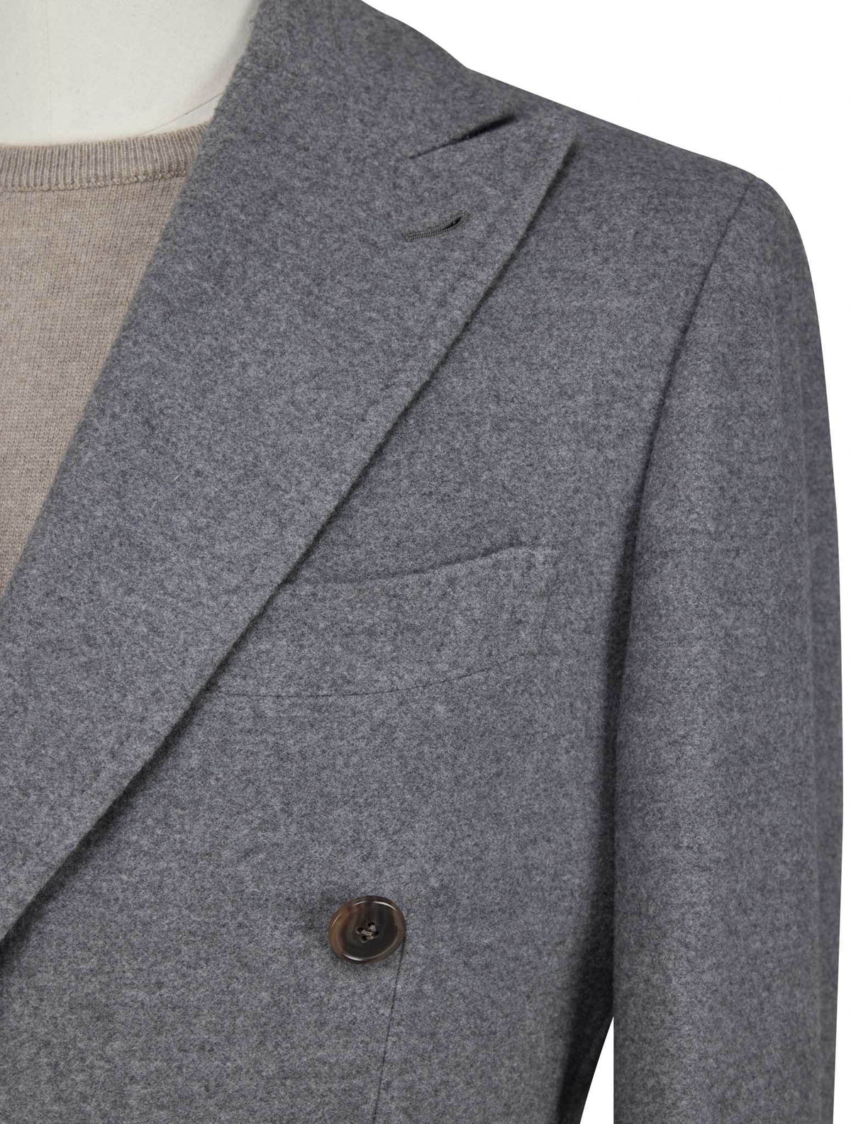 Luigi Borrelli Gray Virgin Wool Overcoat