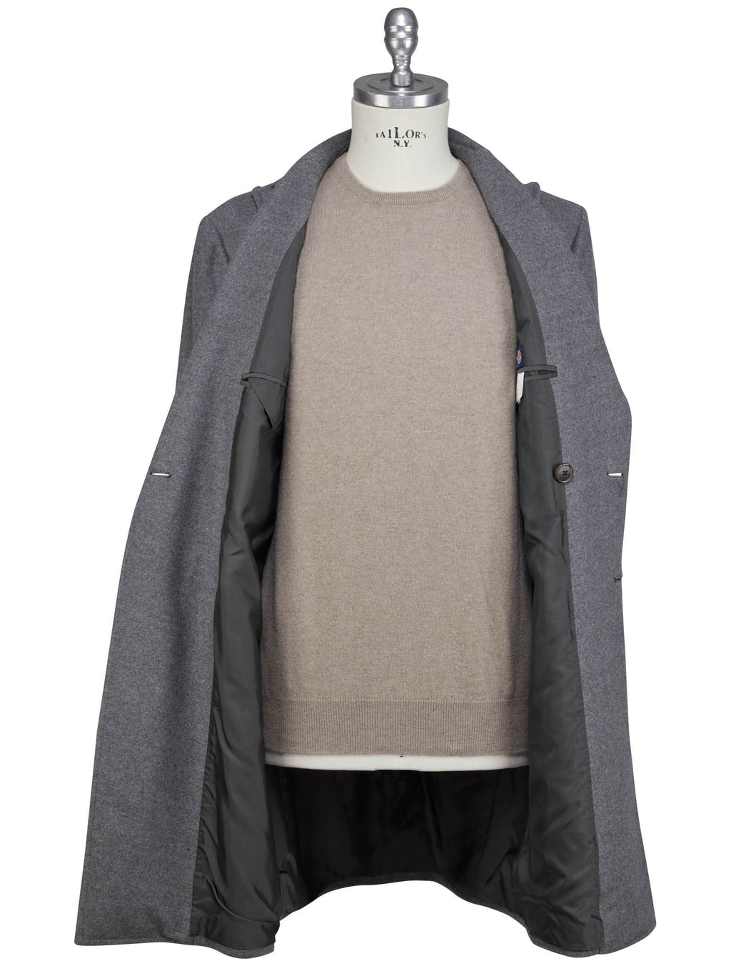 Luigi Borrelli Gray Virgin Wool Overcoat