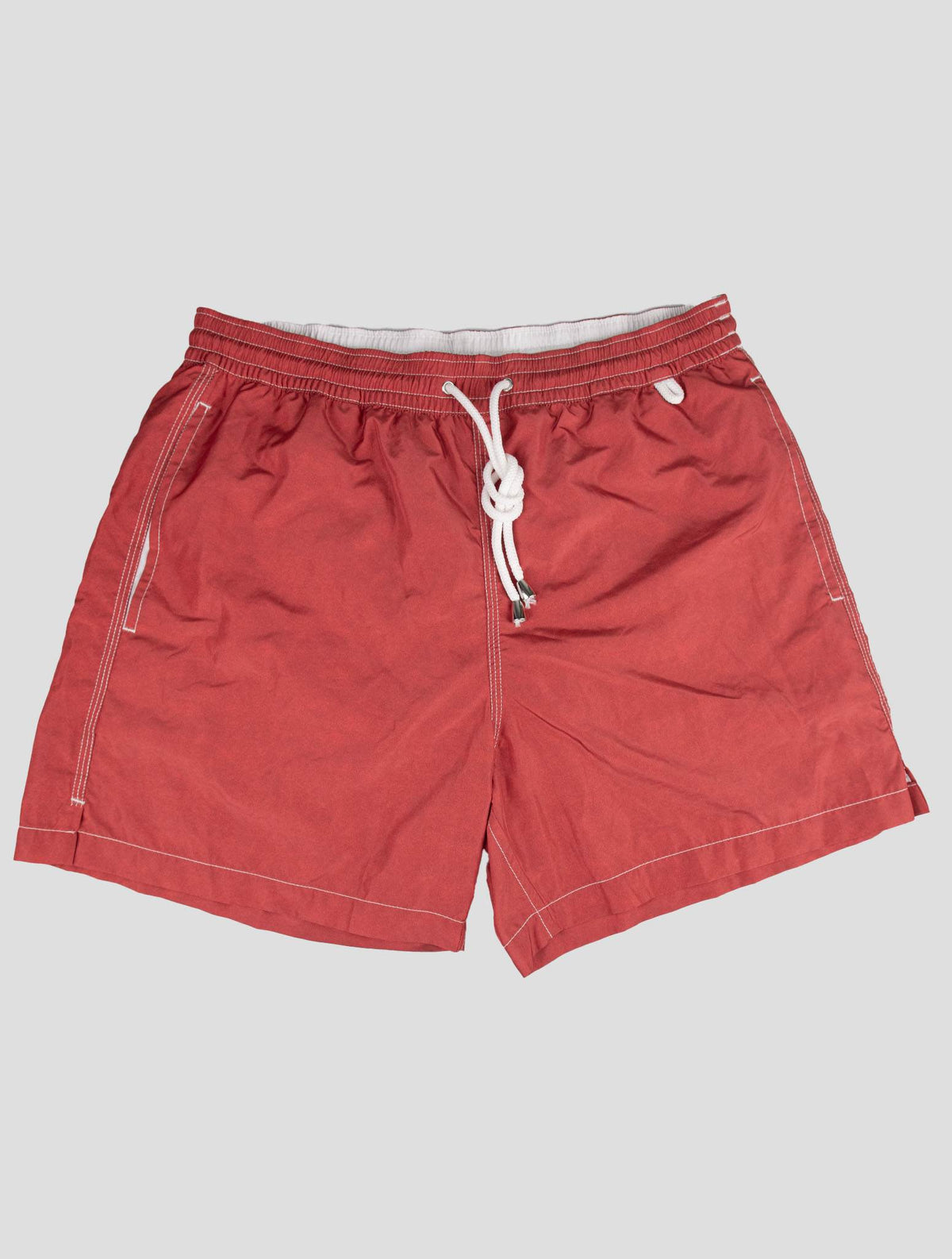 Isaia Red Pl Swim Trunks