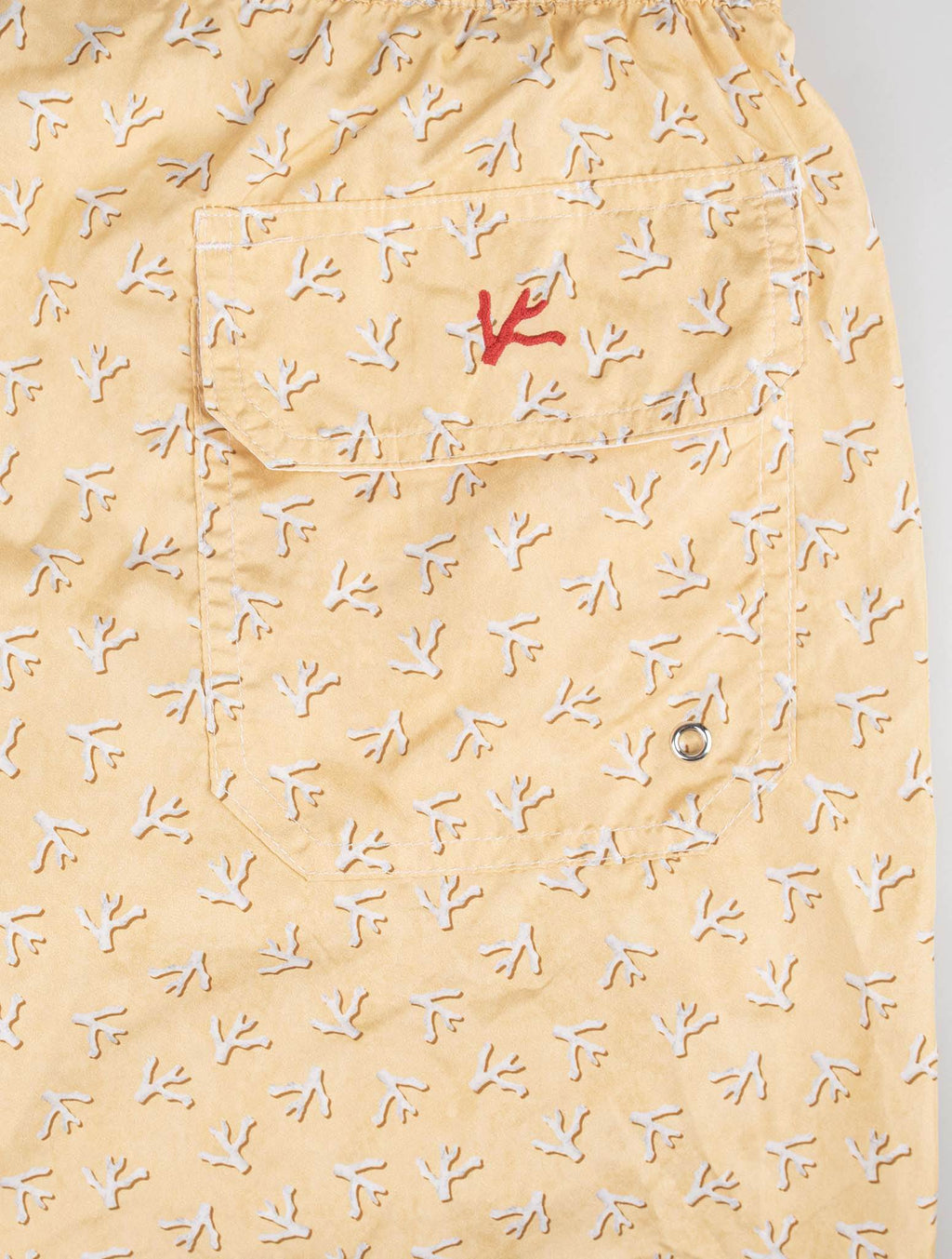 Isaia Yellow Pl Swim Trunks