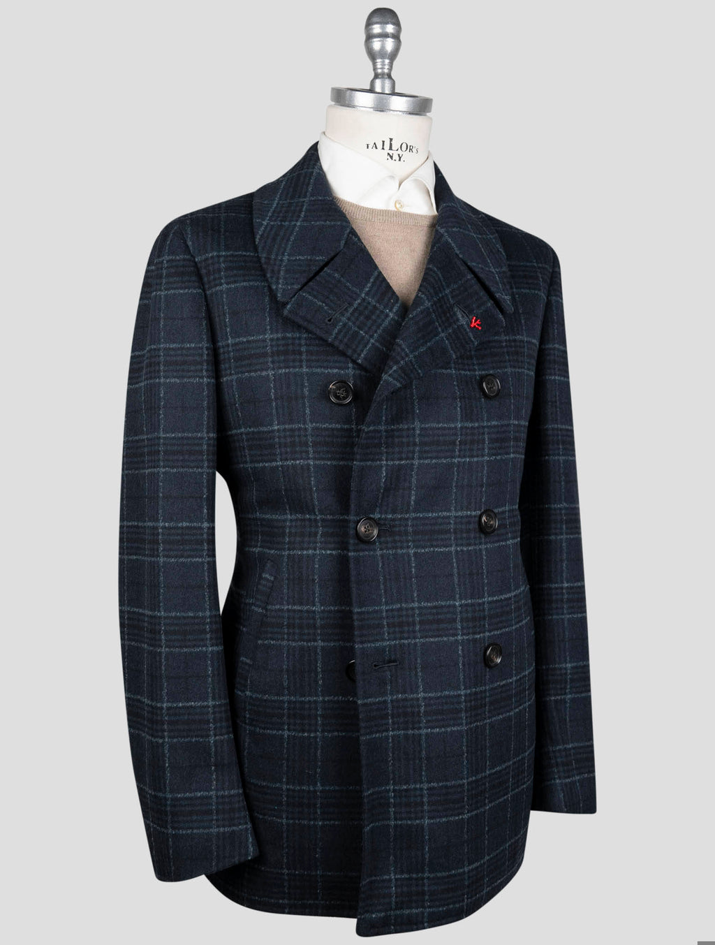 Isaia Isaia Blue Wool Cashmere Lama Pa Overcoat Blue 001