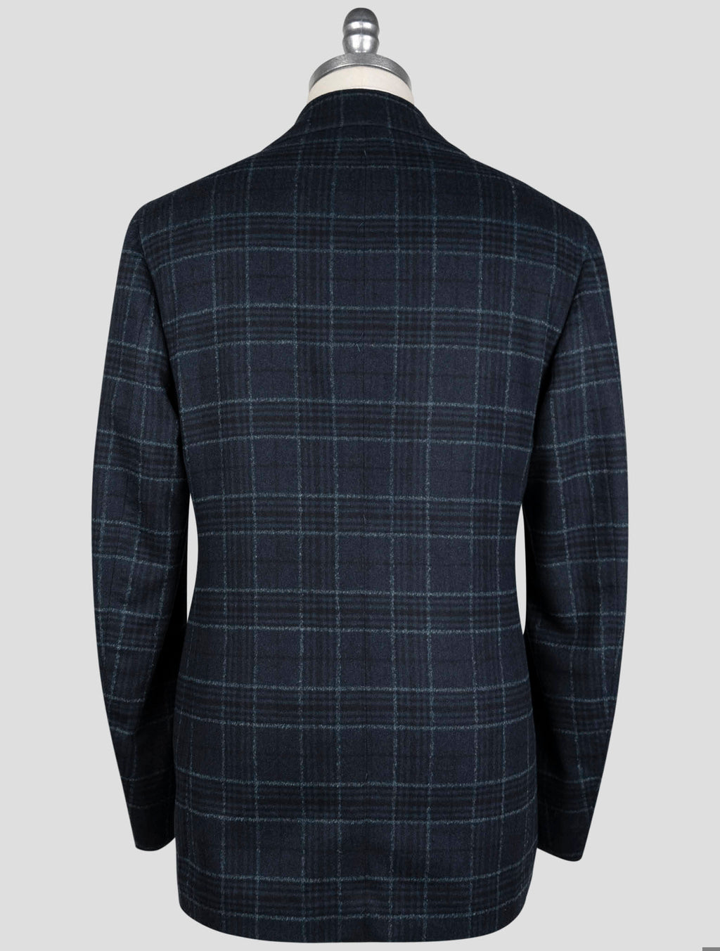 Isaia Blue Wool Cashmere Lama Pa Overcoat