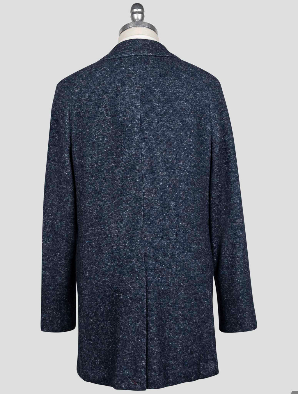 Isaia Blue Wool Cashmere Silk Cotton Overcoat