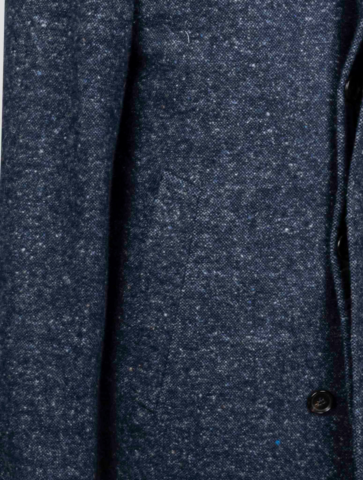 Isaia Blue Wool Cashmere Silk Cotton Overcoat