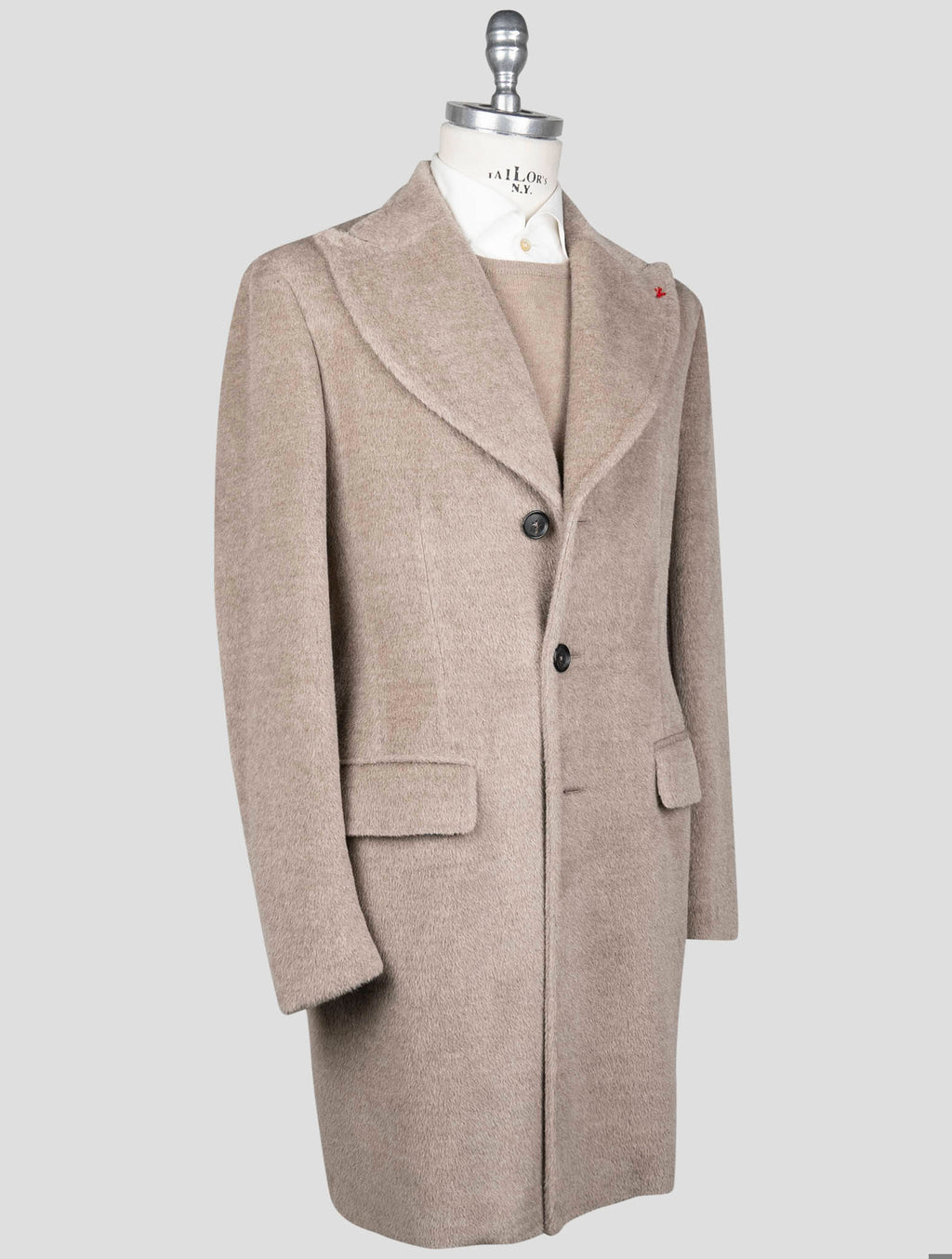 Isaia Isaia Beige Alpaca Wool Overcoat Beige 001