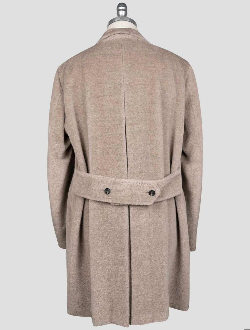 Isaia Beige Alpaca Wool Overcoat