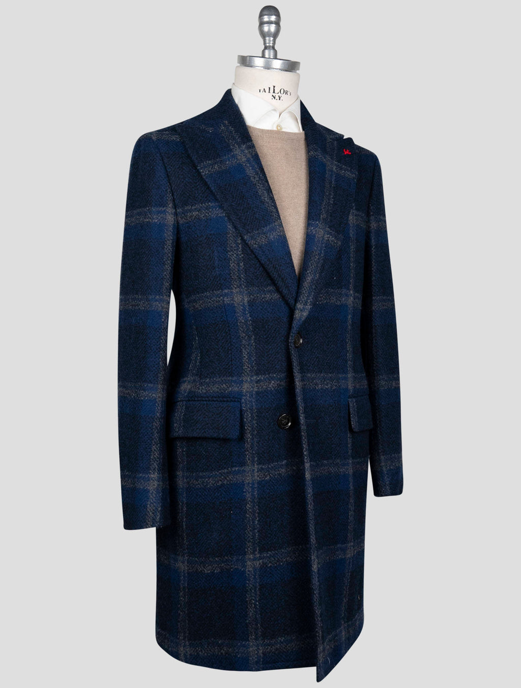 Isaia Isaia Blue Wool Pa Overcoat Blue 001