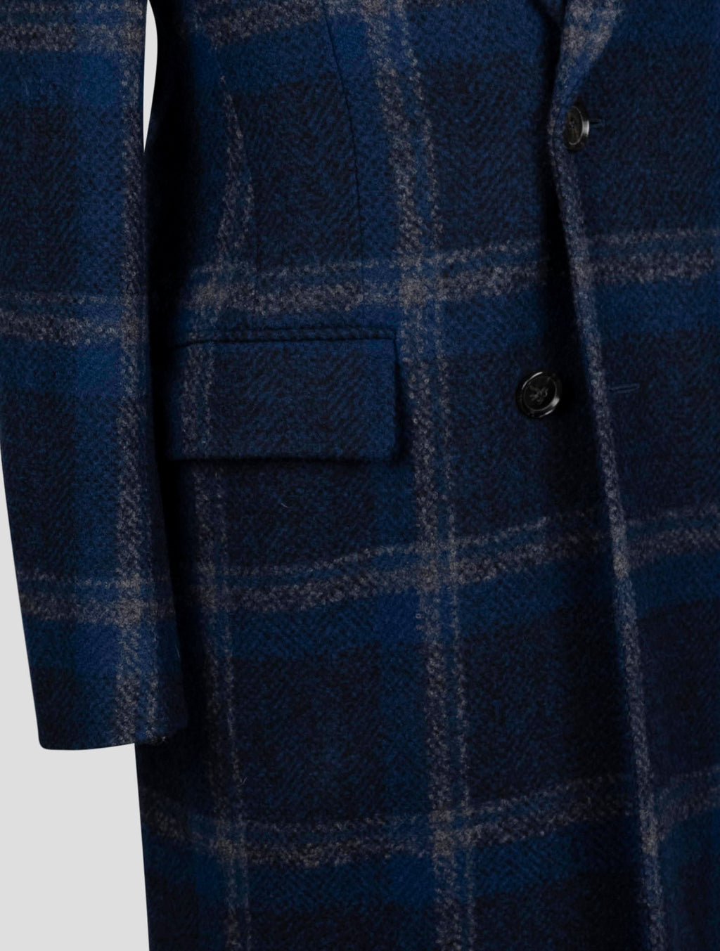 Isaia Blue Wool Pa Overcoat