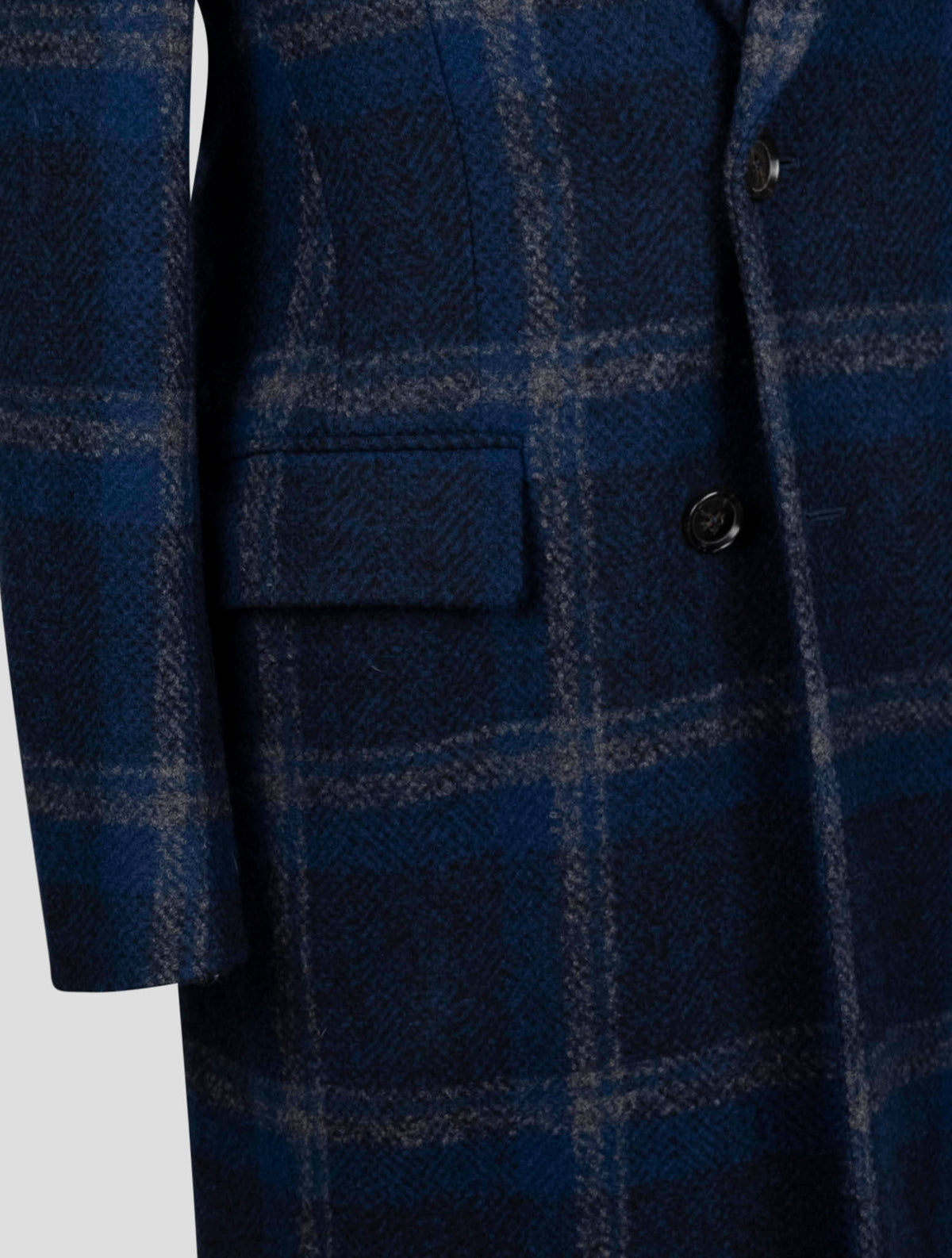 Isaia Blue Wool Pa Overcoat