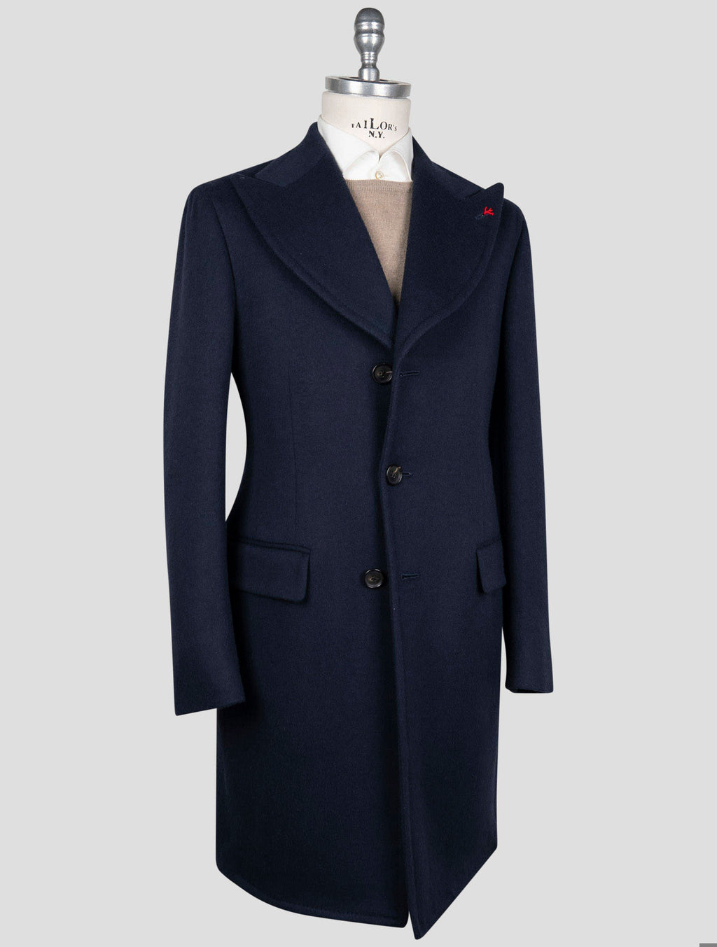 Isaia Isaia Blue Wool Cashmere Overcoat Blue 001