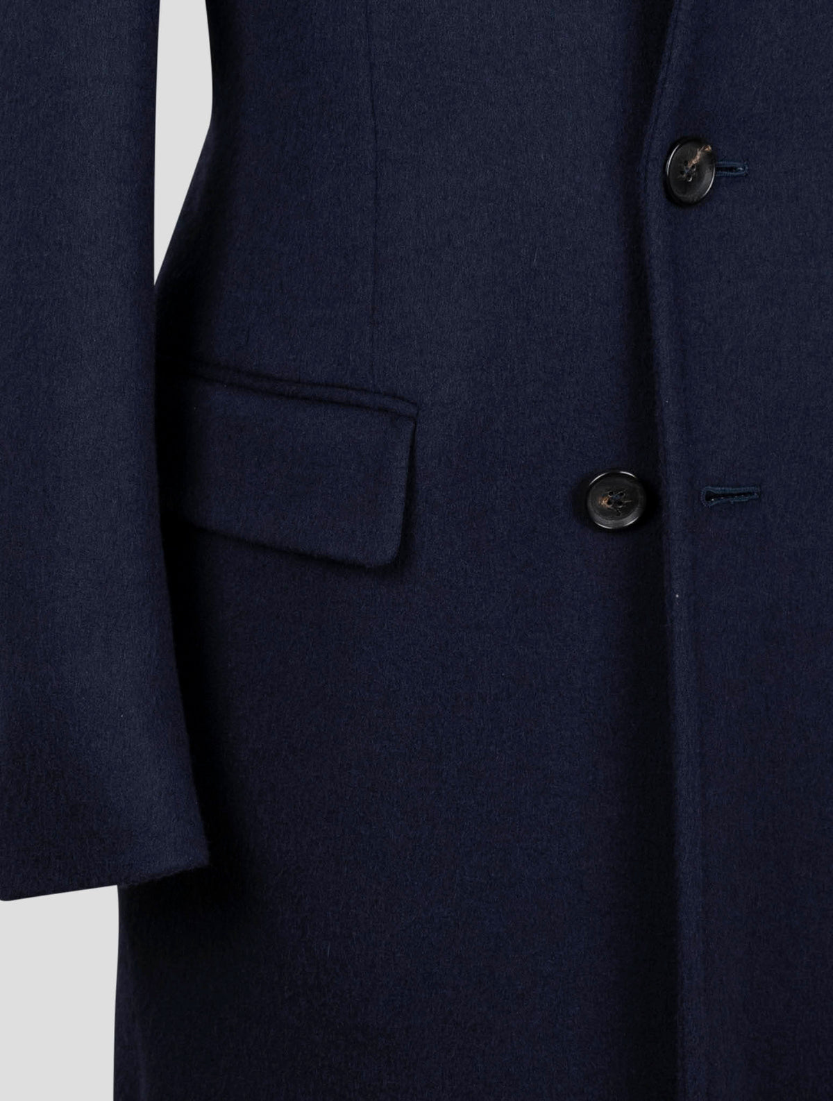 Isaia Blue Wool Cashmere Overcoat