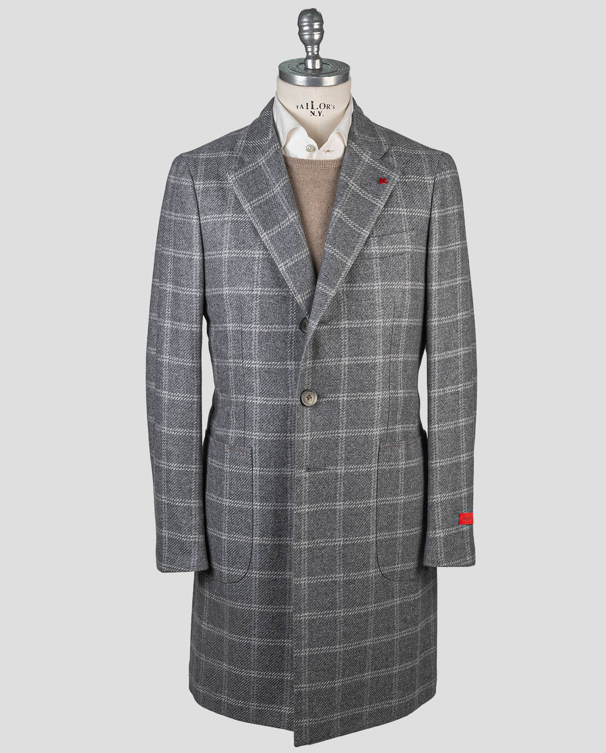 Isaia Isaia Gray Cashmere Overcoat Gray 000