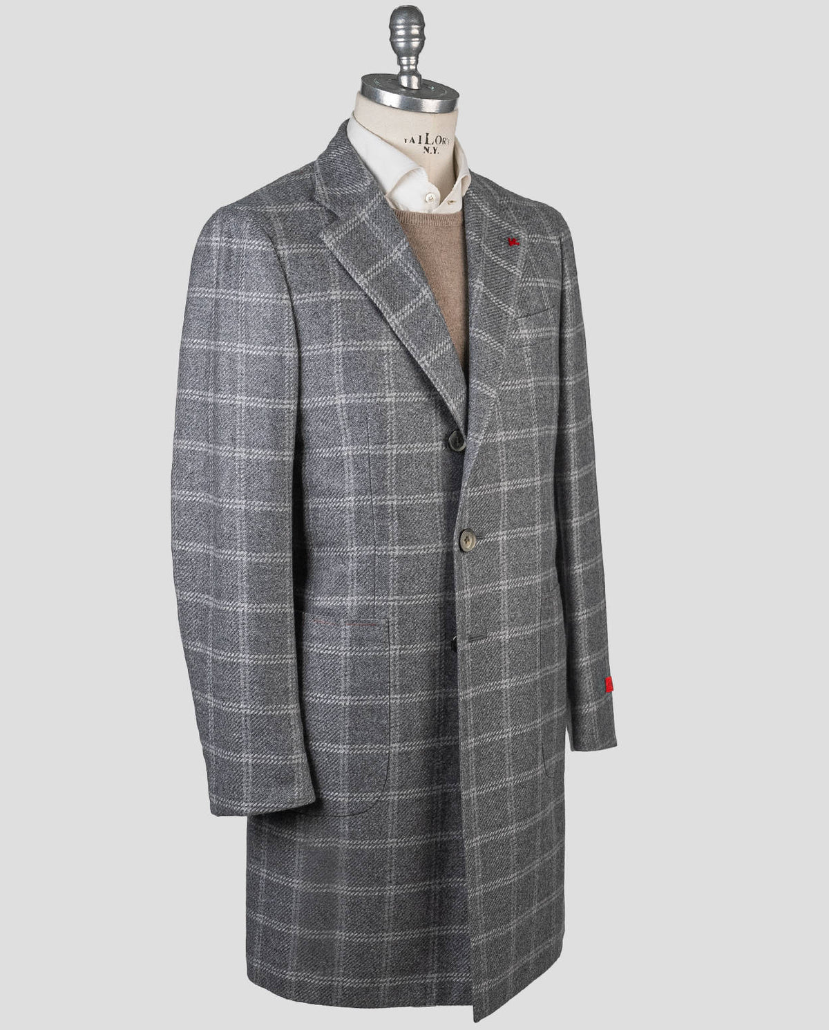Isaia Isaia Gray Cashmere Overcoat Gray 001