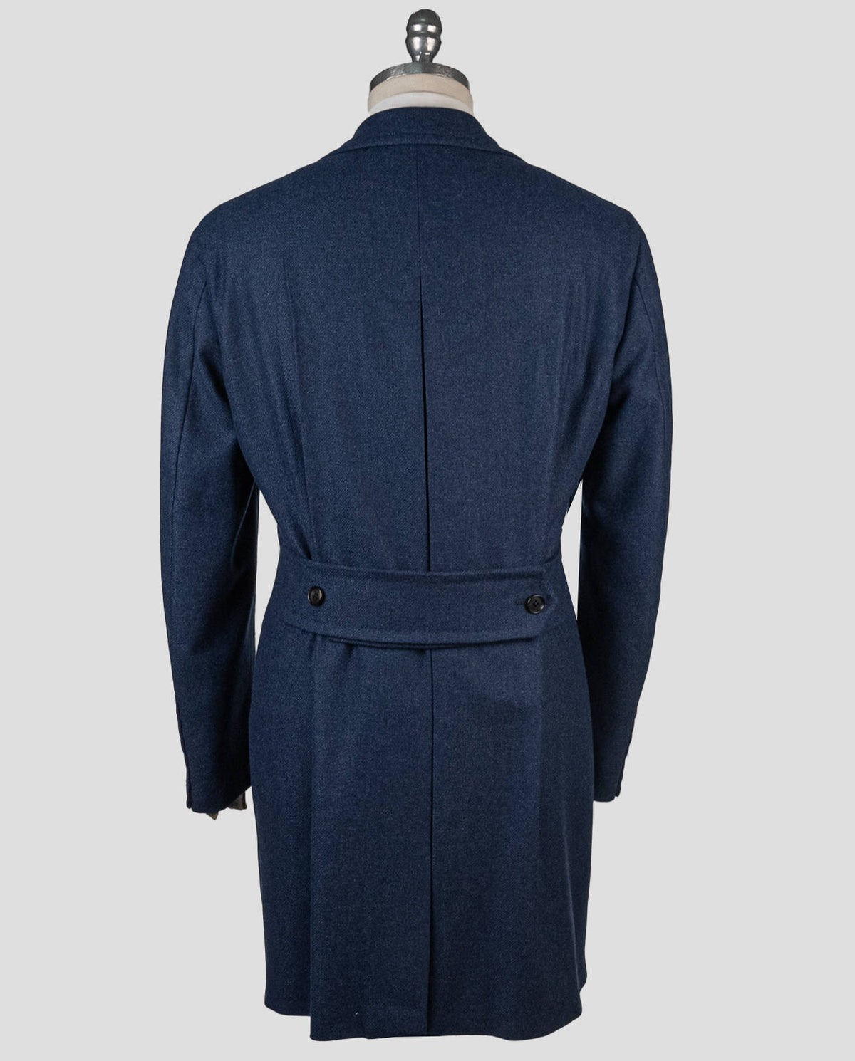 Isaia Blue Wool Cashmere Overcoat