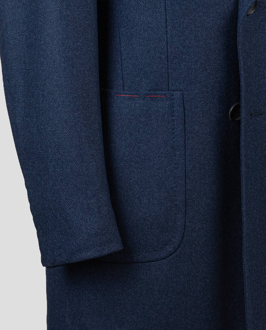 Isaia Blue Wool Cashmere Overcoat