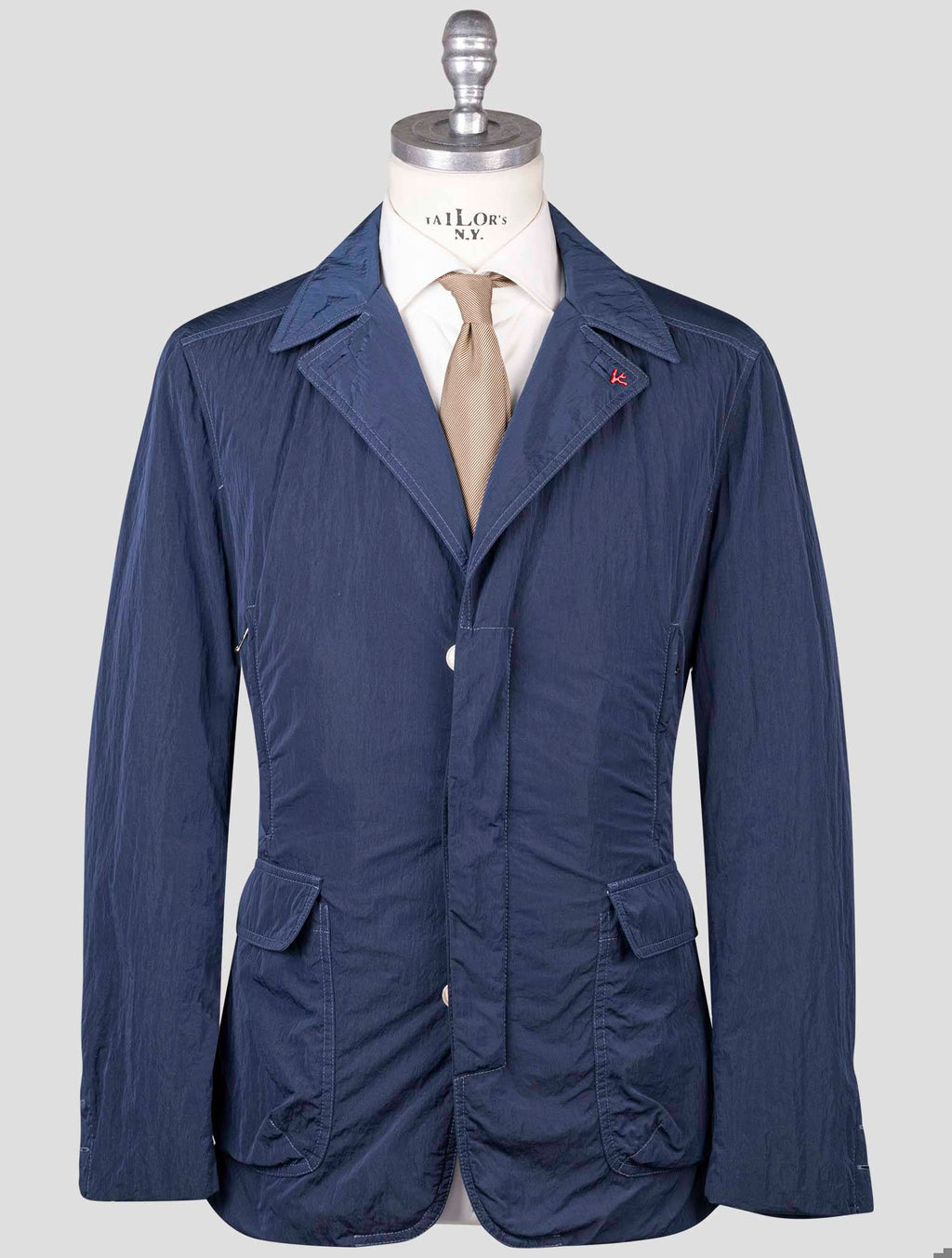Isaia Blue Polyester Coat