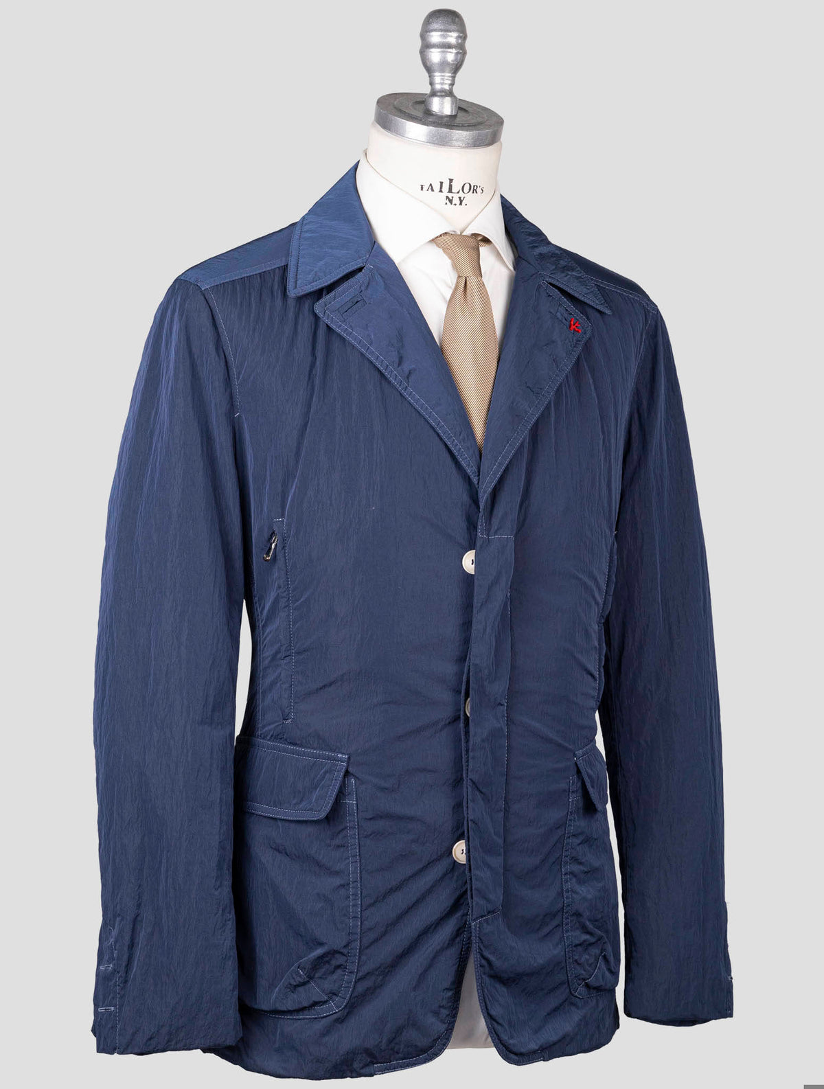 Isaia Isaia Blue Polyester Coat Blue 001