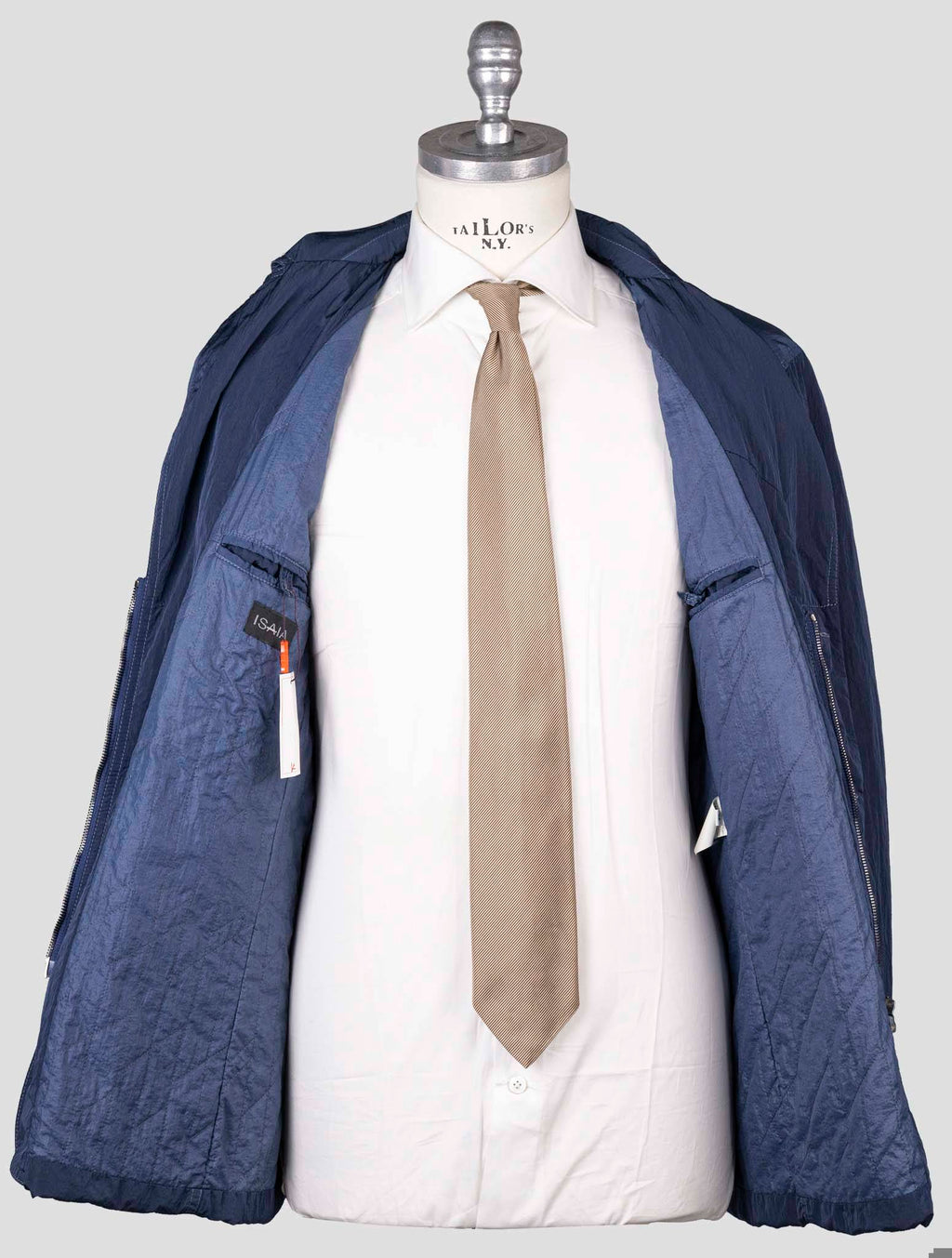 Isaia Blue Polyester Coat