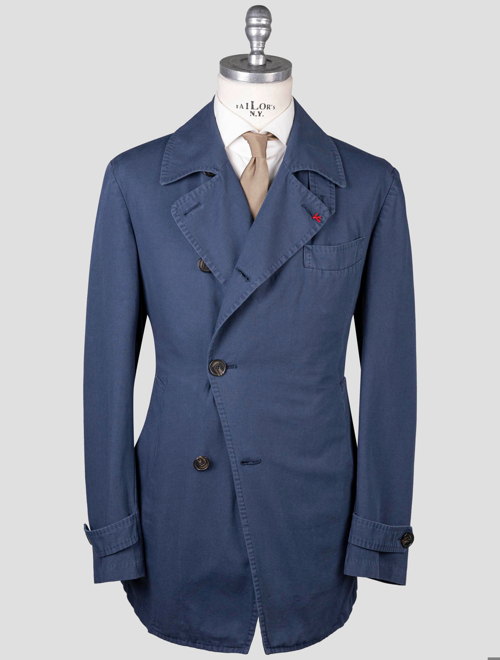 Isaia Blue Cotton Coat