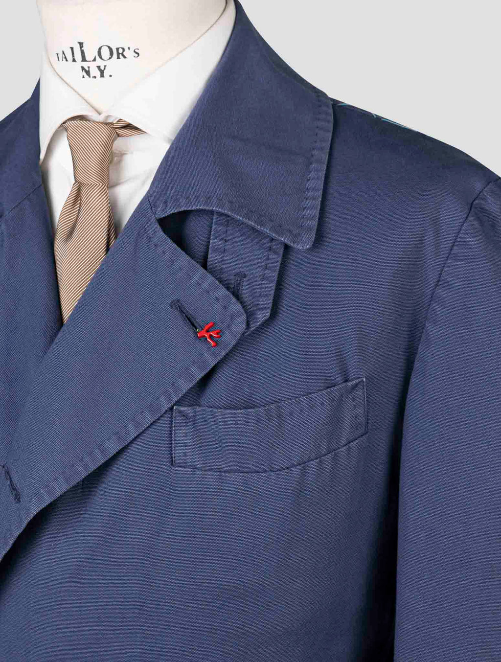 Isaia Blue Cotton Coat