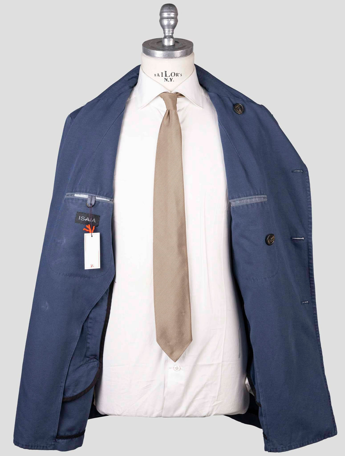 Isaia Blue Cotton Coat