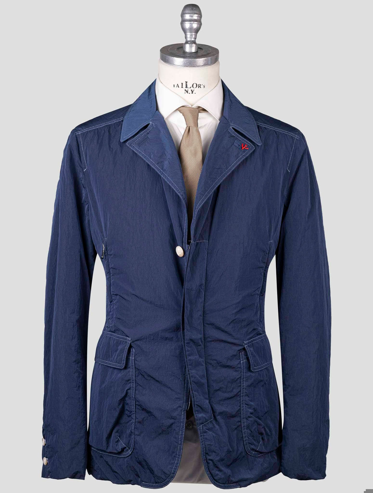 Isaia Isaia Blue Polyamide Coat Blue 000
