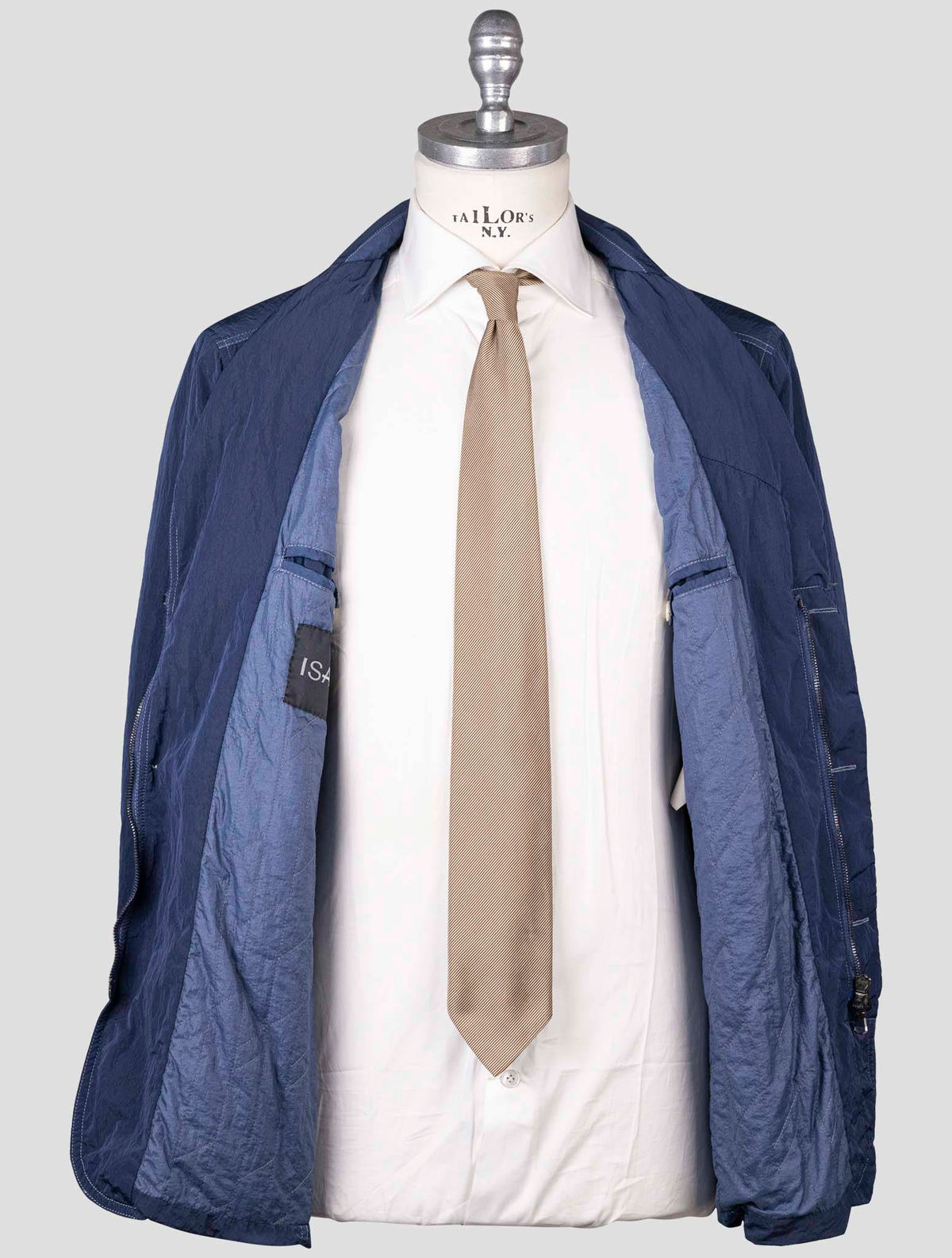 Isaia Blue Polyamide Coat