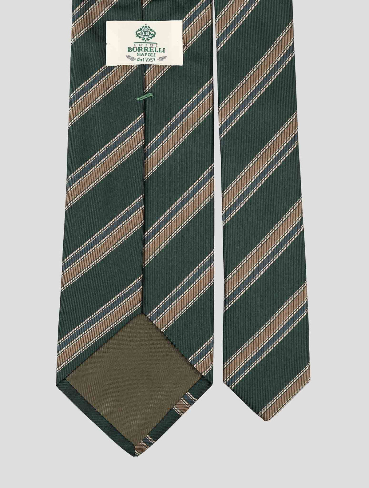 Luigi Borrelli Green Silk Tie