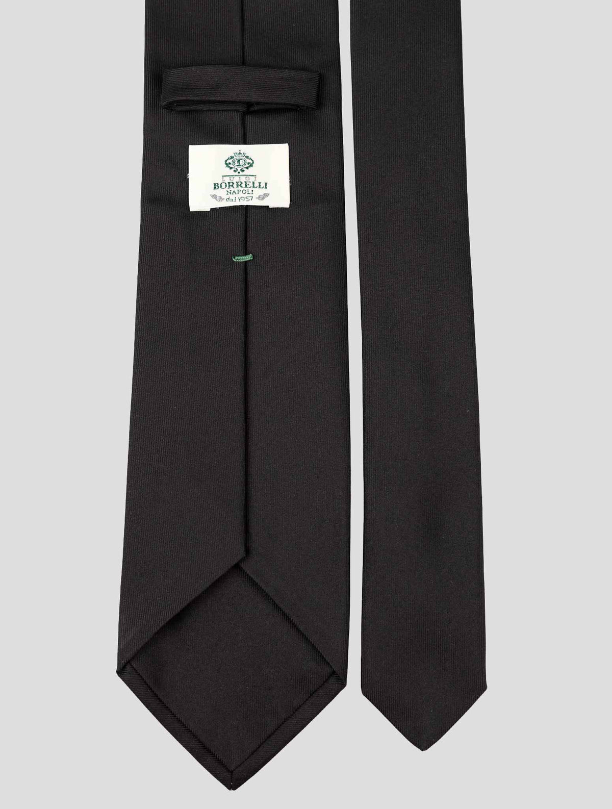 Luigi Borrelli Black Silk Tie