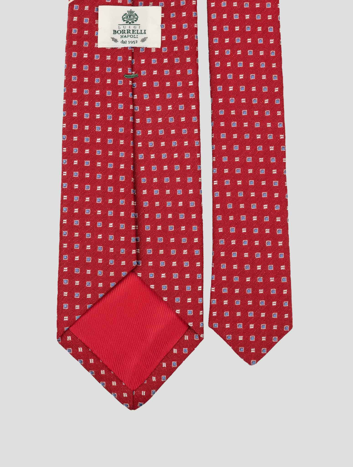 Luigi Borrelli Red Silk Linen Tie
