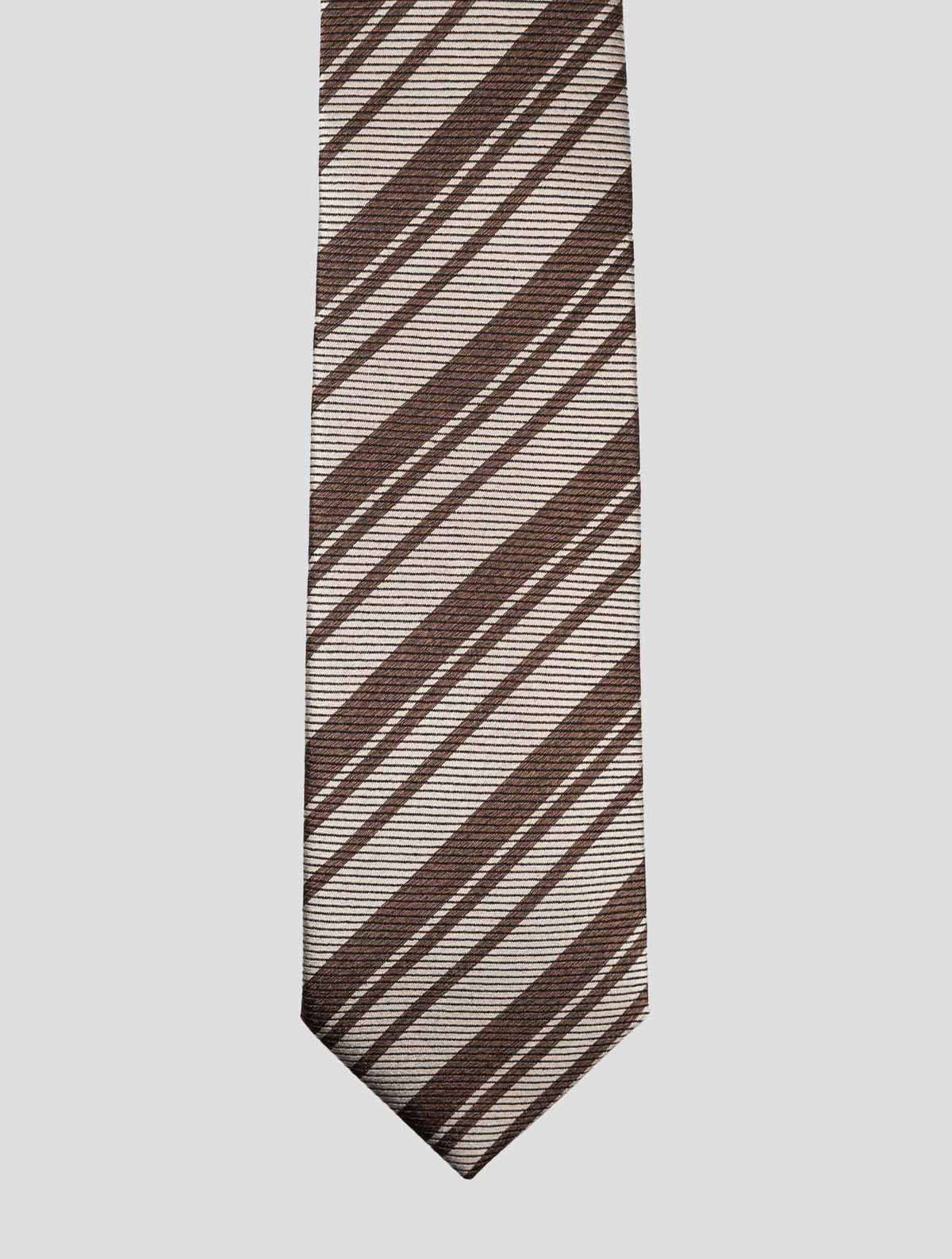 Luigi Borrelli Luigi Borrelli Brown Silk Virgin Wool Tie Brown 001