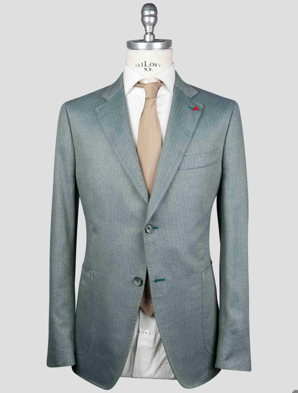 Isaia Green Cotton Blazer