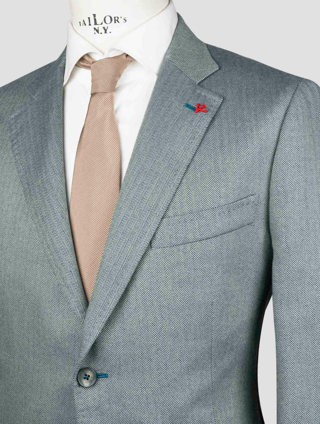 Isaia Green Cotton Blazer