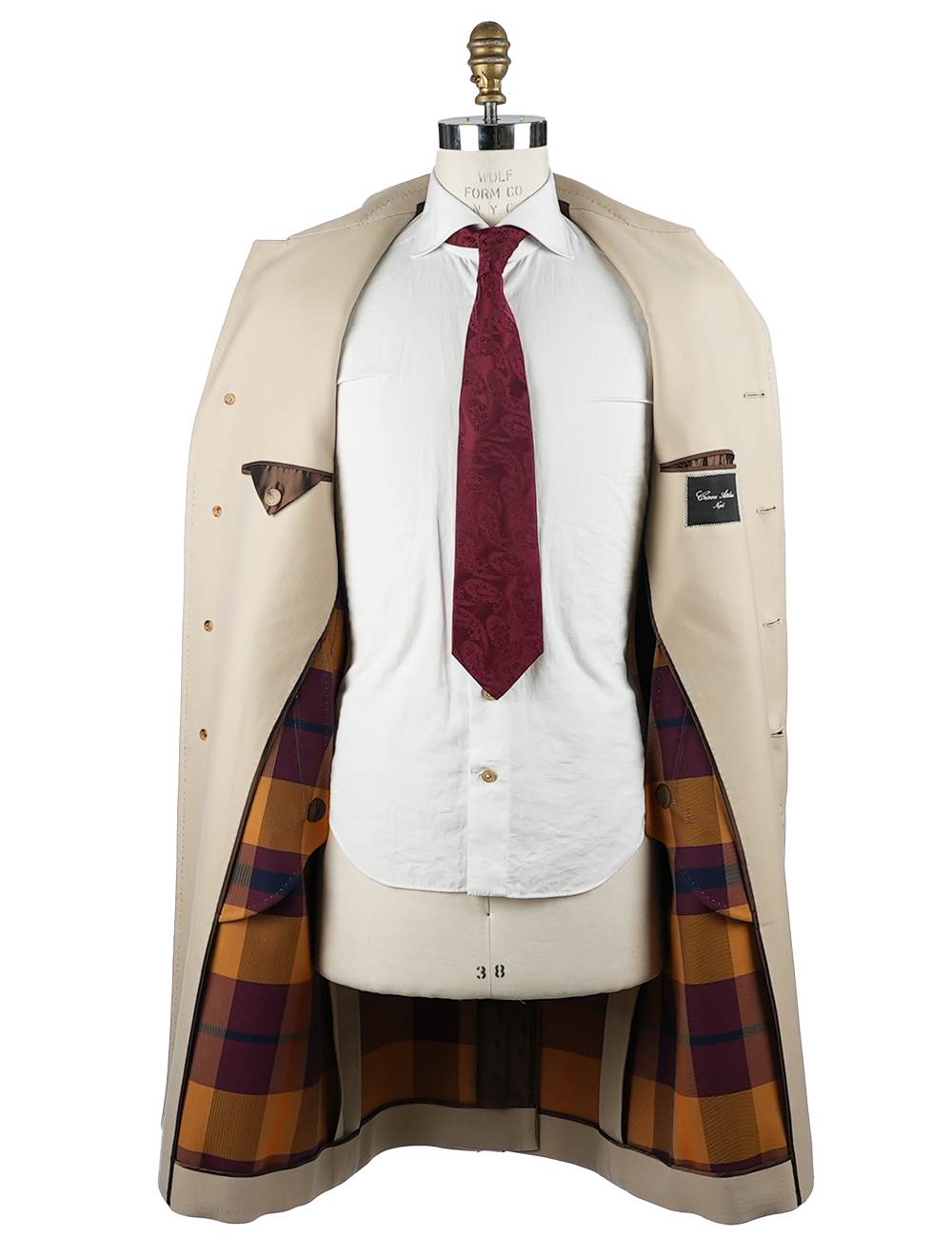 Cesare Attolini Beige Wool Cotton Overcoat