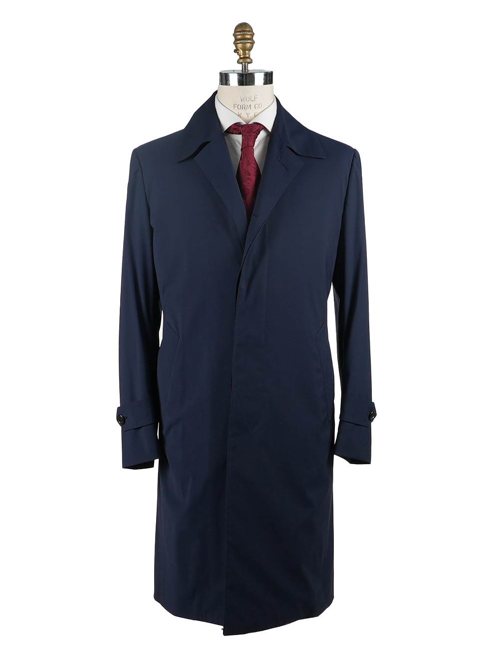 Cesare Attolini Blue Wool Pa Ea Trench Coat