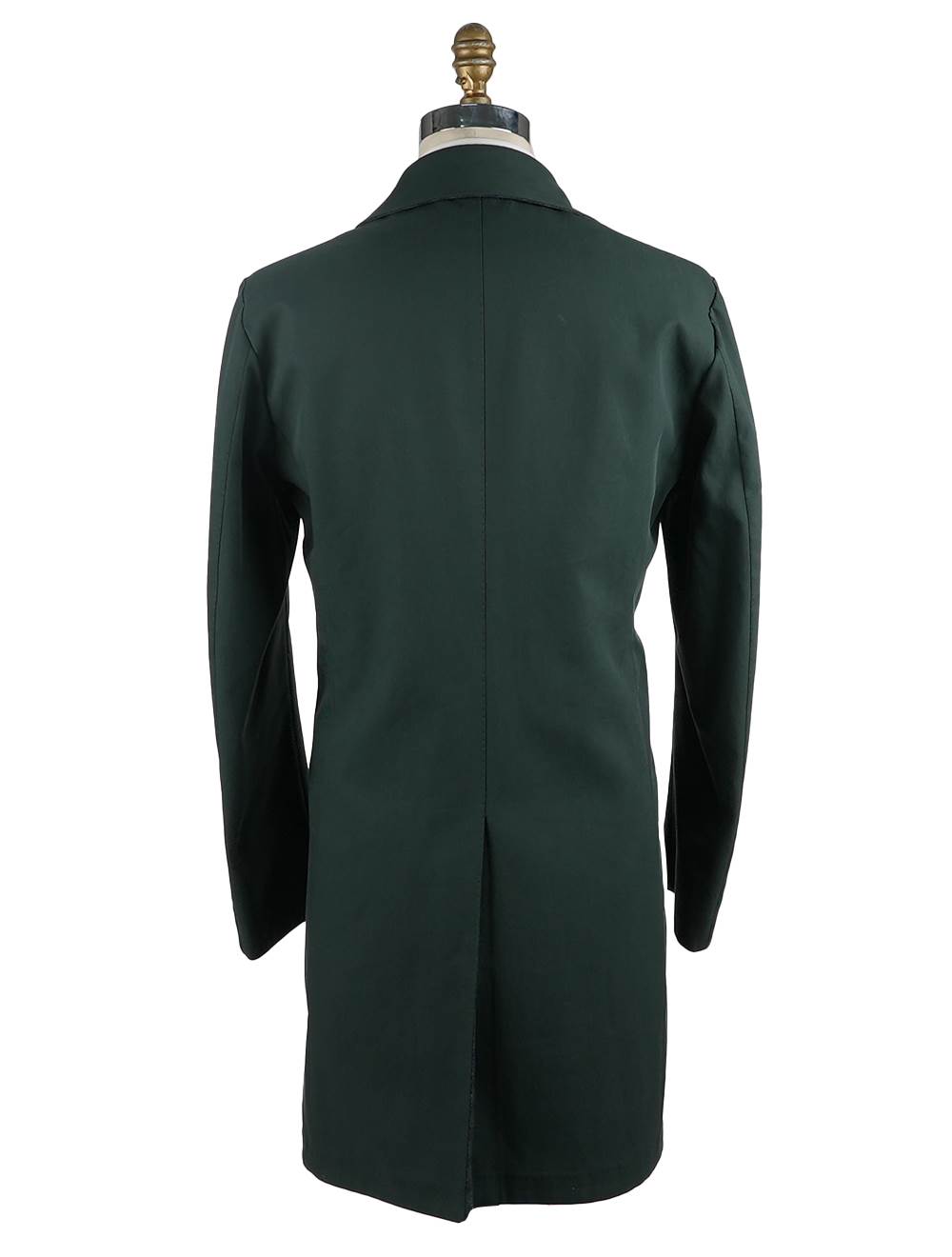 Cesare Attolini Blue Green Cotton Overcoat Reverse