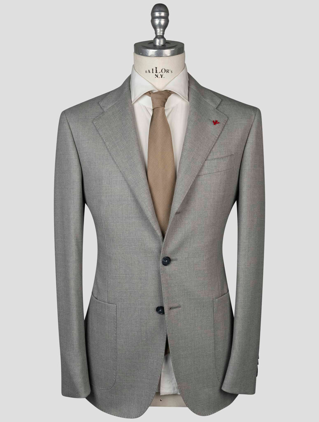 Isaia Gray Virgin Wool Ea Blazer