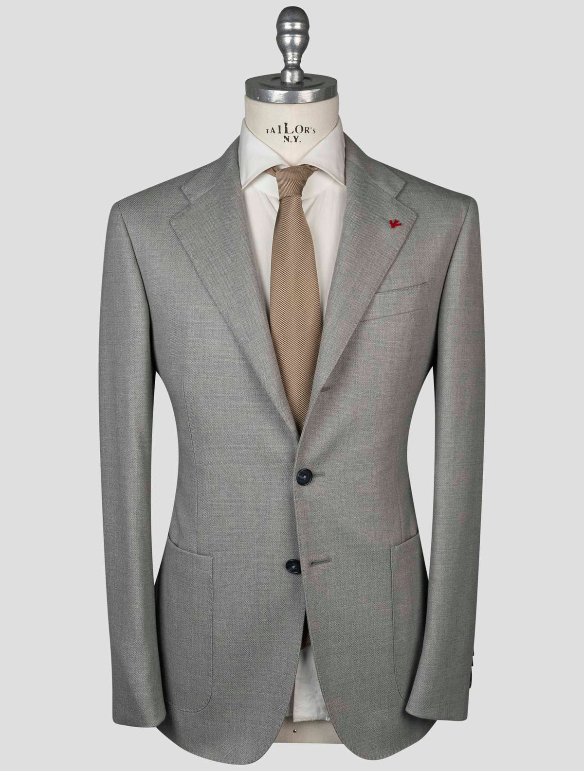 Isaia Gray Virgin Wool Ea Blazer