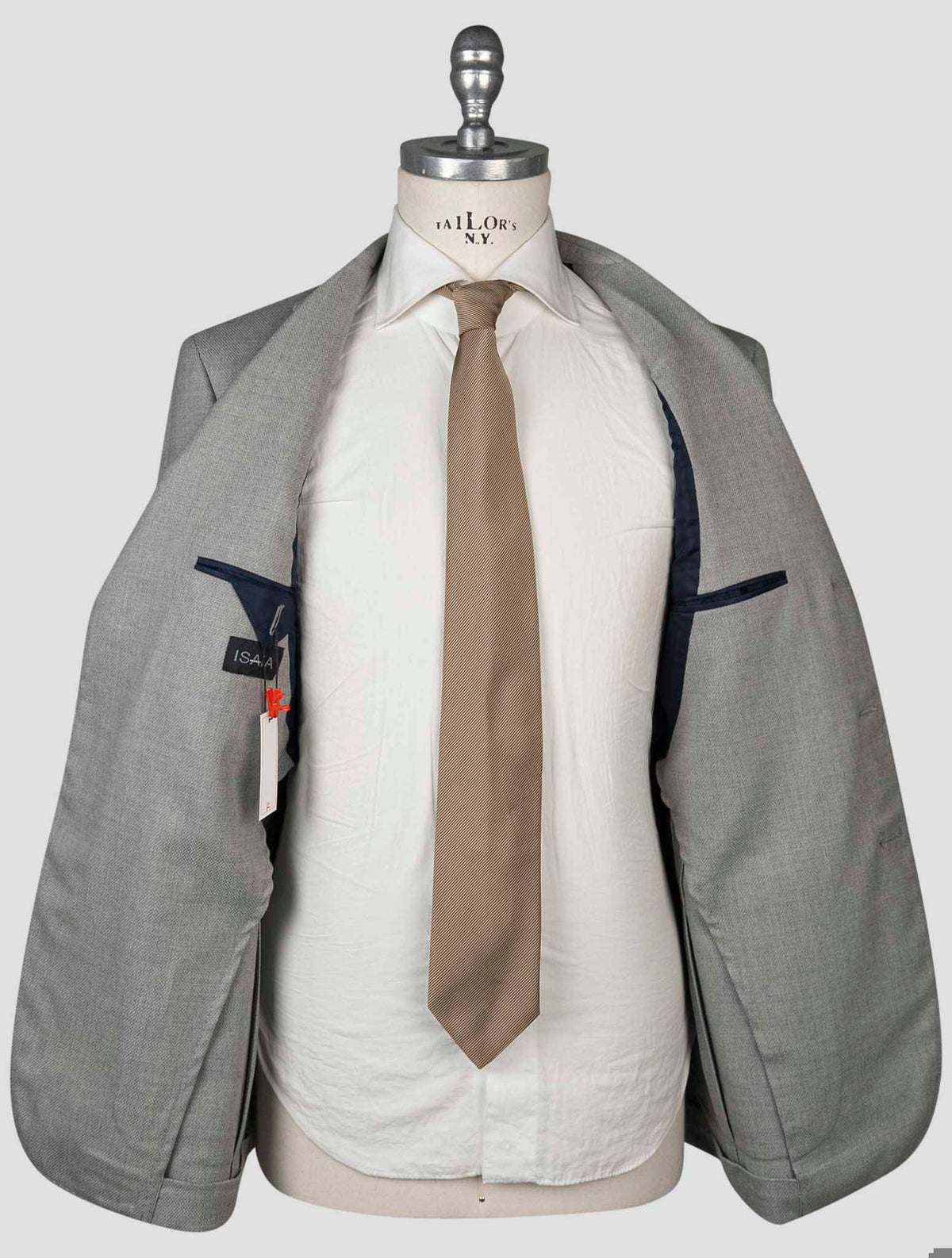 Isaia Gray Virgin Wool Ea Blazer