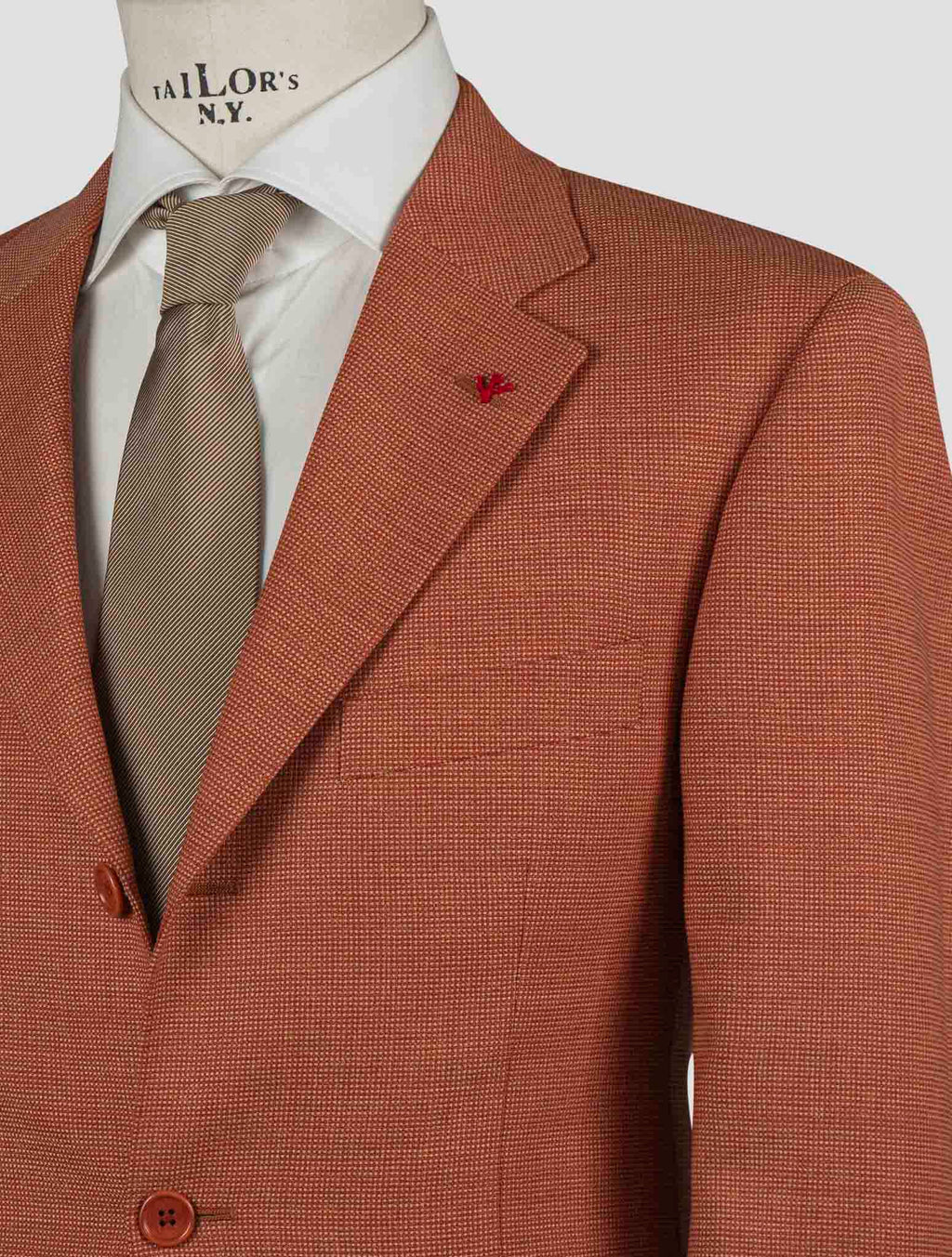 Isaia Orange Wool Blazer