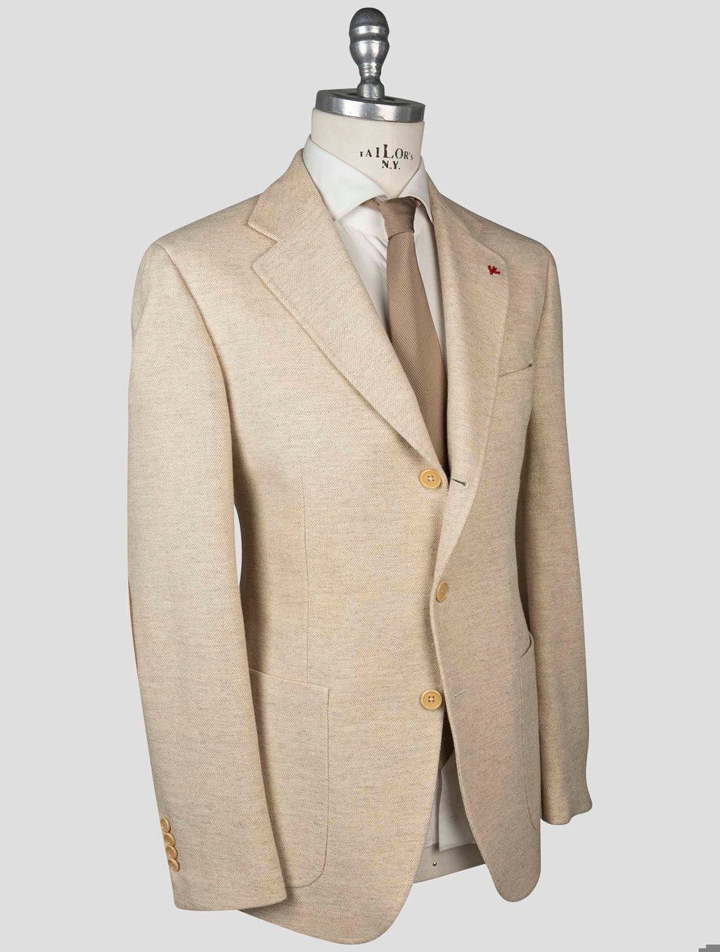 Isaia Isaia Beige Wool Silk Blazer Beige 001