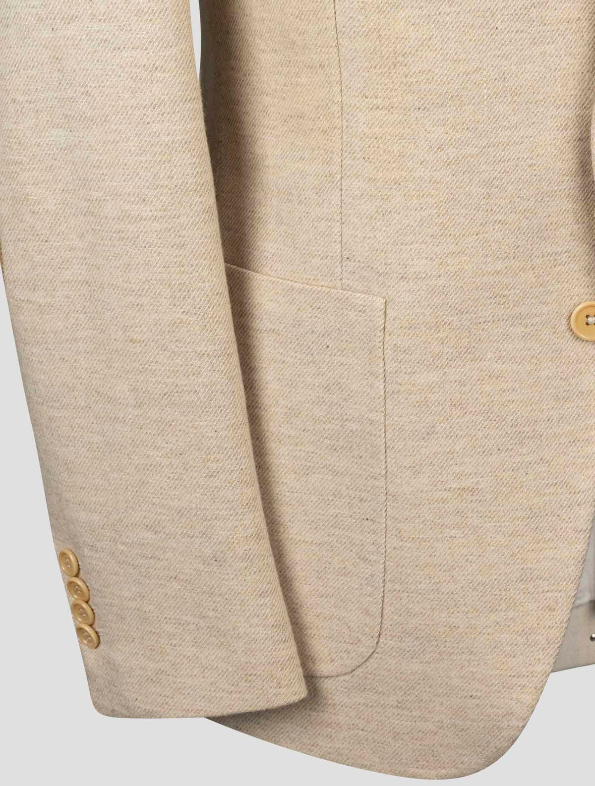 Isaia Beige Wool Silk Blazer