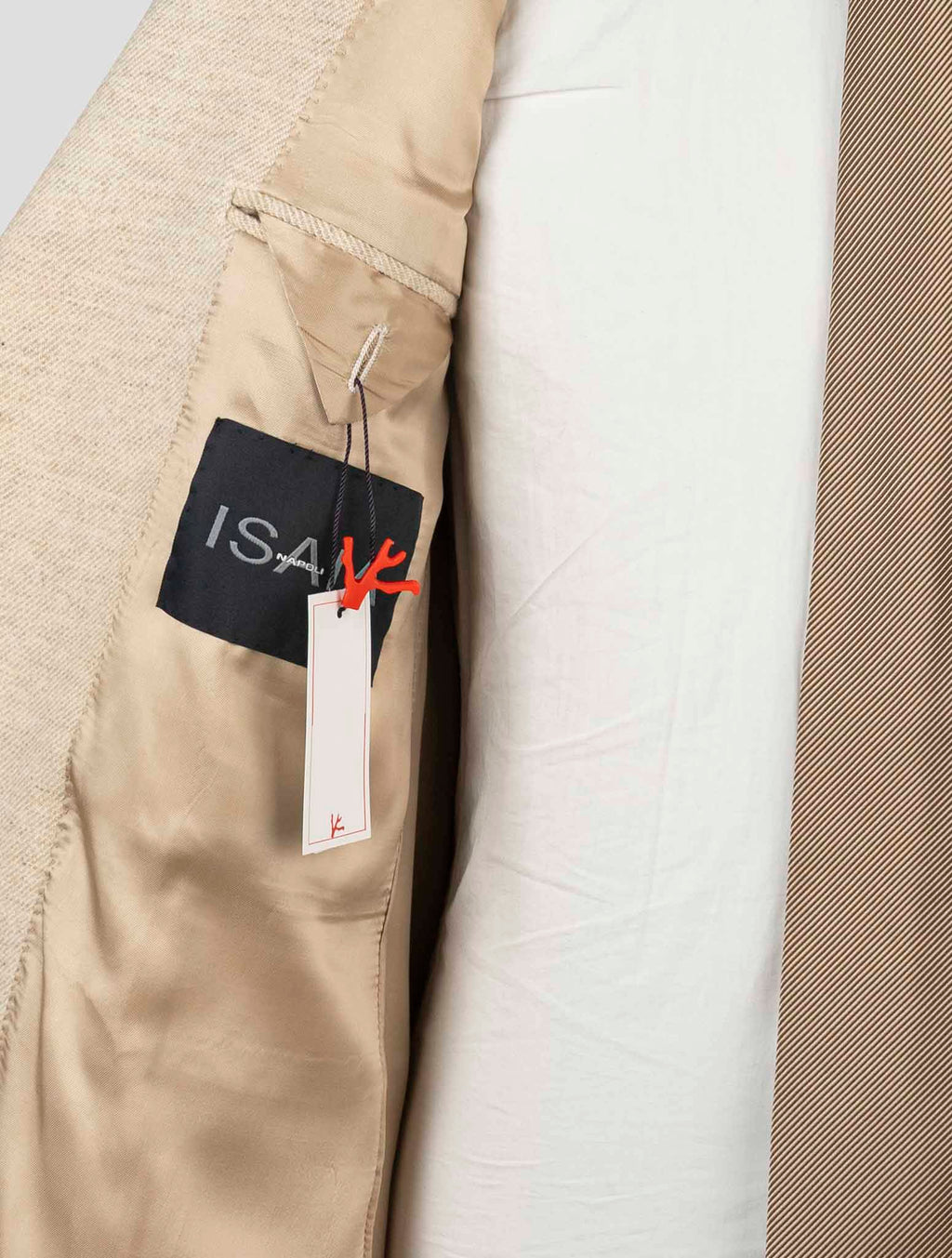 Isaia Beige Wool Silk Blazer